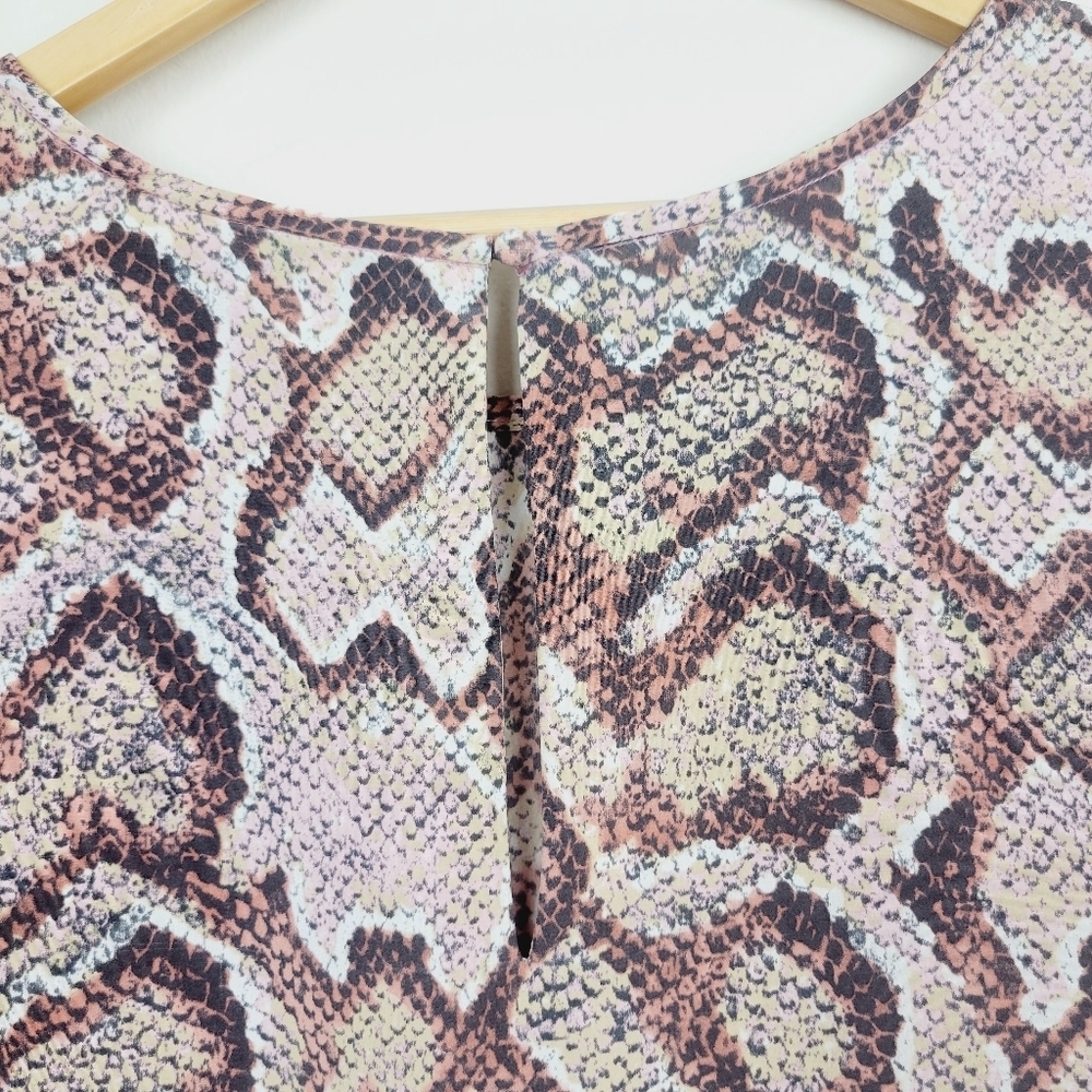 Joie Rancher Silk Python Snake Print Blouse Top S… - image 6